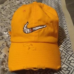 Orange swoosh joint hat